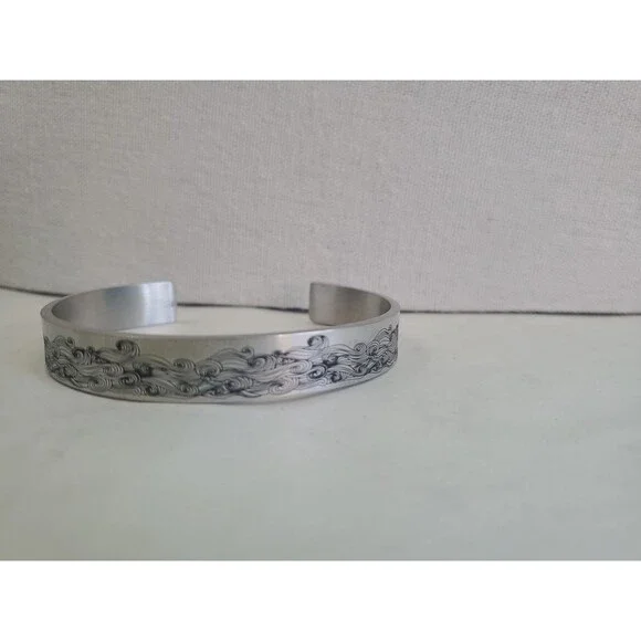 Inspirational Cuff Bracelet Gift Stainless Steel Engraved Bangle - Picture 4 of 11